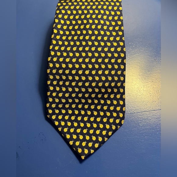Brooks Brothers Other - Brooks Brothers Makers & Merchants Blue Tie with Yellow Ladybug Motif